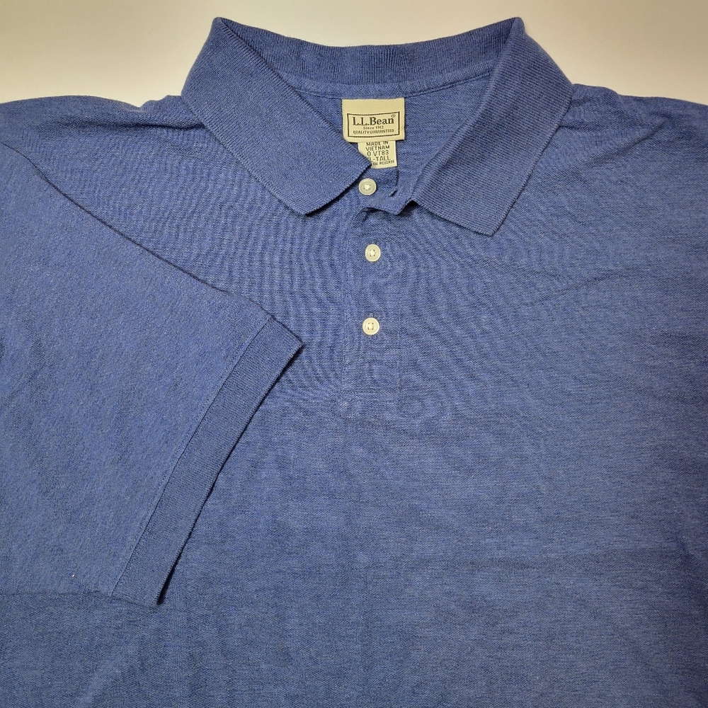 L.L. Bean Mens Short Sleeve Polo Shirt  100% Cotton Tall XL XLT 0VT83